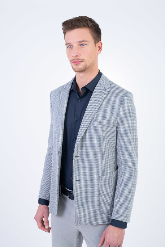Jersey sako houndstooth V priliehavom strihu