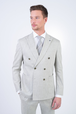 Ľanové dvojradové sako V priliehavom strihu