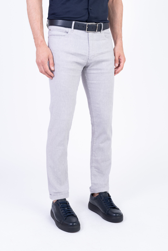 Ľanové džínsy V priliehavom strihu