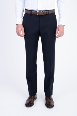 Modré vlnené nohavice Vo voľnom strihu