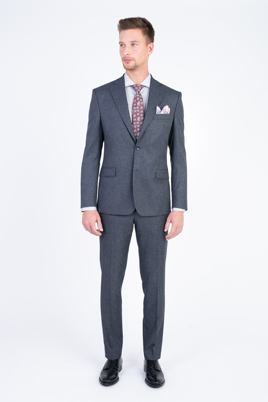 Strečový houndstooth oblek V pohodlnom strihu