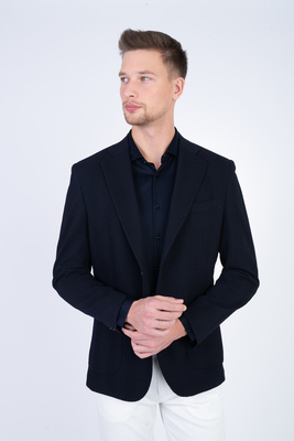 Strečové sako so štruktúrou Vo voľnom strihu