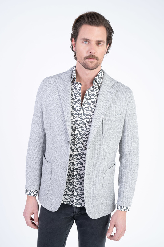 Strečové sako s ľanom Vo voľnom strihu