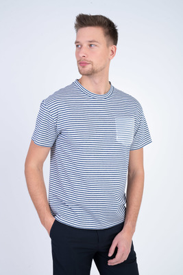 Pruhované tričko z mercerovanej bavlny Vo voľnom strihu Pruhované tričko z mercerovanej bavlny Vo voľnom strihu